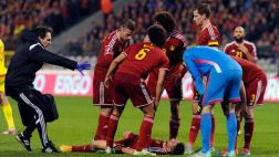 Bélgica vs. Gales: Mertens quedó inconsciente tras golpe