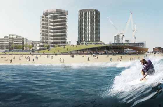 Corre olas artificiales en este parque de agua en Australia