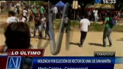 Video: universitarios de San Martín se enfrentan por elecciones