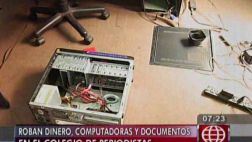 Roban equipos de cómputo de Colegio de Periodistas de Lima