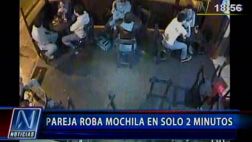 Pareja roba en restaurante de Miraflores en dos minutos (VIDEO)