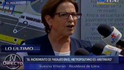 Villarán: "El alza de pasajes en el Metropolitano es abusiva"