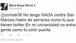 UPC negó que joven que publicó mensaje racista sea su alumna