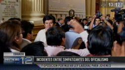 Ley laboral: jóvenes protagonizan gresca en el Congreso