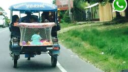WhatsApp: corral-mototaxi con bebe a bordo circula en Iquitos