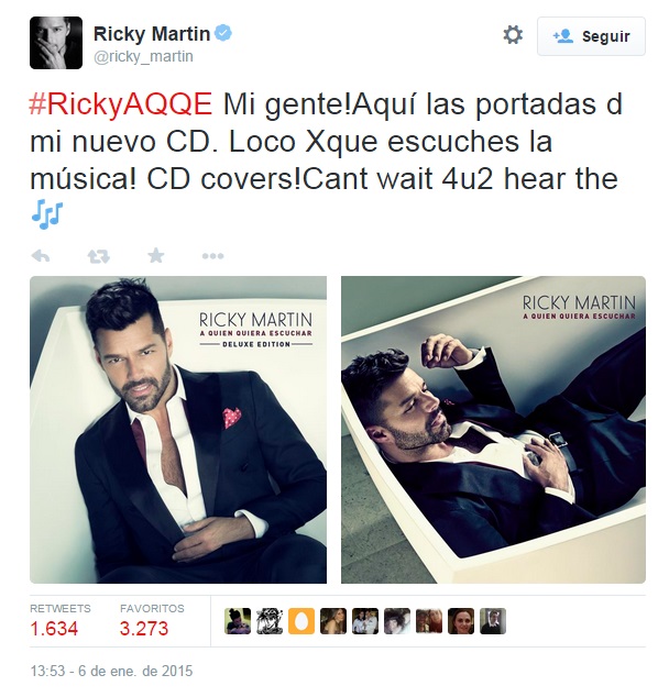 Ricky Martin reveló en Facebook la portada de su nuevo álbum | LUCES | EL  COMERCIO PERÚ