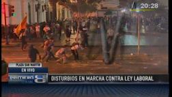 Régimen laboral: nuevos enfrentamientos en la Plaza San Martín
