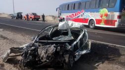 Un muerto por choque entre auto y bus en la Panamericana Norte