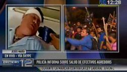 Siete policías agredidos durante marcha siguen hospitalizados