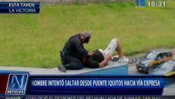 Policía rescató a hombre que trató de saltar del puente Iquitos