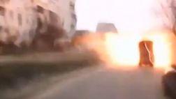 YouTube registró el preciso instante del bombardeo en Ucrania