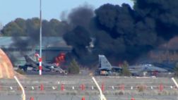 España: Diez muertos y 13 heridos al estrellarse un F-16 griego
