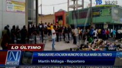 VMT: empleados atacaron municipio y lo llenaron de basura