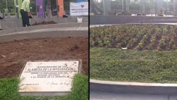 Parque de la Reserva: en remodelación sacaron placa de Villarán