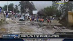 Huaicos interrumpen vía que une nueve poblados en Huarochirí