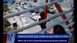 Surco: mira el rescate de un menor que quiso lanzarse de puente