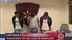 SJM: capturan a 'raqueteros' que asaltaban con enorme cuchillo
