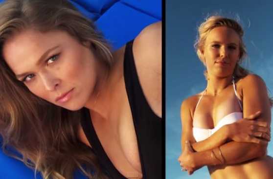 Ronda Rousey y Caroline Wozniacki, radiantes en Swimsuit 2015
