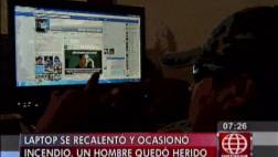 Hombre sufrió quemaduras por dormir con la laptop en el pecho