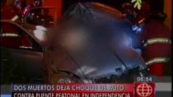 Independencia: dos muertos dejó choque contra un puente