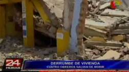 Cuatro obreros salvan de morir en derrumbe en Cercado de Lima