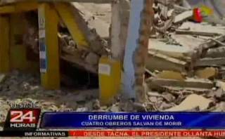Cuatro obreros salvan de morir en derrumbe en Cercado de Lima