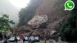 WhatsApp: impactante derrumbe bloquea ruta a Huánuco (VIDEO)