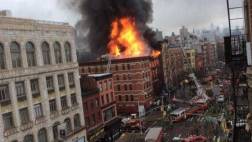 Incendio en Nueva York deja 19 heridos y un edificio colapsado