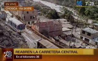 Chosica: Carretera Central fue reabierta después de 4 días