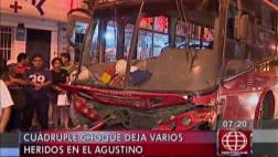 El Agustino: chofer salvó de morir en cuádruple choque