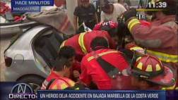 Costa Verde: conductor quedó herido tras chocar contra muros