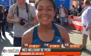 Inés Melchor ganó con récord Maratón 42k de Santiago de Chile