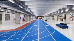 Colocan pistas de atletismo dentro de un aeropuerto de Japón
