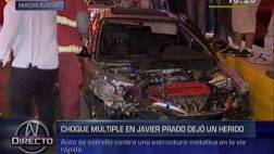 Triple choque en la avenida Javier Prado dejó un herido