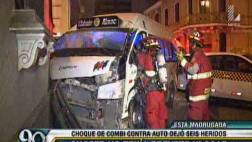 Seis heridos dejó choque de combi sin SOAT y taxi en Cercado