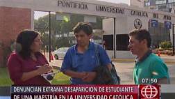 Estudiante de la U. Católica está desaparecido desde el sábado