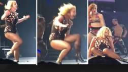 Britney Spears se cayó en concierto en Las Vegas (VIDEO)