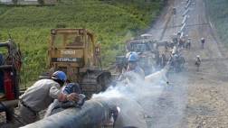 Realizan trabajos de reparación tras rotura de ducto de gas