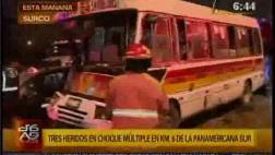 Panamericana Sur: una mujer embarazada herida en triple choque