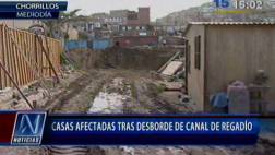 Chorrillos: desborde de canal de regadío inundó varias casas