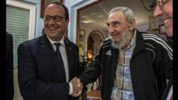 Cuba: Fidel Castro reapareció junto a François Hollande