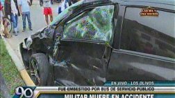 Ómnibus causó accidente que dejó un militar muerto