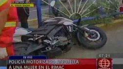 Rímac: policía atropella con su moto a una mujer en Av. Tacna