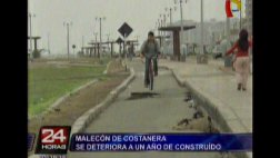 Malecón de Costanera en San Miguel en mal estado tras un año