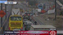Panamericana Norte: cierre genera congestión hacia el Cercado