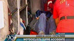 San Isidro: motociclista herido tras chocar contra vivienda