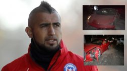 Arturo Vidal sufrió accidente con su Ferrari y salió ileso