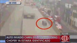 Policía chocó mientras usaba vía exclusiva del Metropolitano