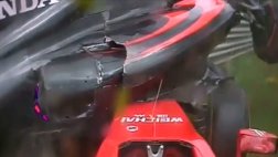 Fórmula 1: El brutal choque entre Raikkonen y Alonso