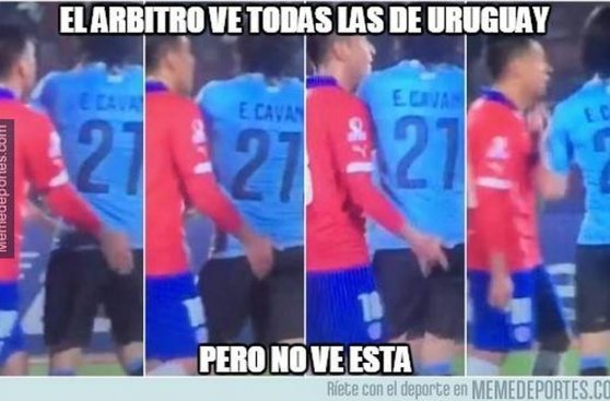 Chile vs. Uruguay: Gonzalo Jara y Cavani protagonistas de memes